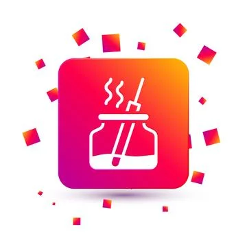 White Aroma diffuser icon isolated on white background. Glass jar different with Stock Illustration