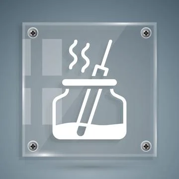 White Aroma diffuser icon isolated on grey background. Glass jar different with Stock Illustration