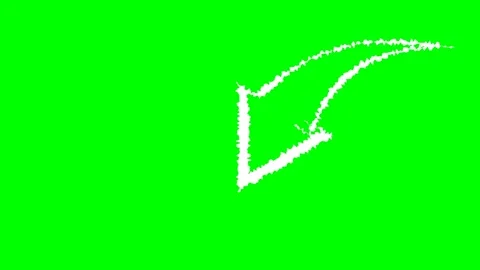 White Arrow 4K Animation With Motion and Grungge Texture on Greenscreen and Vidéo 337848078