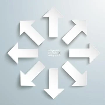 White arrow all directions Stock Illustration