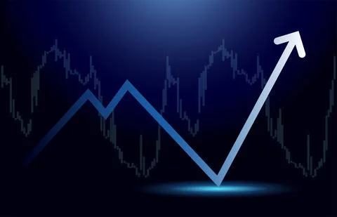 White arrow on a blue background. Background for business presentation Stock Illustration