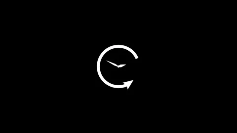 White Arrow Circular Clockwise Rotation With Clock Symbol Design Stock Footage 331756227