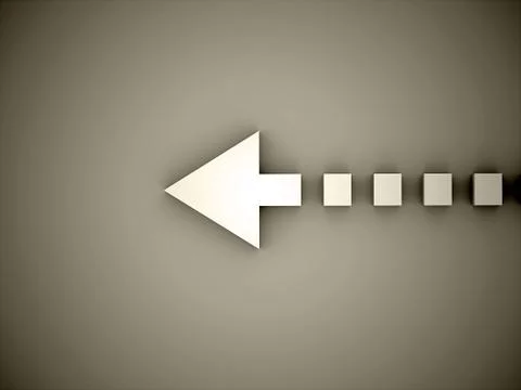 White arrow concept on dark mate background Stock Illustration