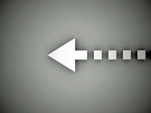 White arrow concept on dark mate background Stock Illustration
