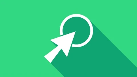 White Arrow cursor icon isolated on green background. 4K Video motion graphic Stock Footage 146976684