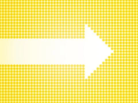 White arrow defined small yellow dots 스톡 일러스트