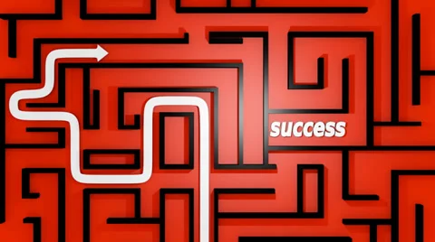 White arrow finds its way through the Labyrinth Vídeos de archivo 30040853