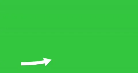 White arrow going up against green screen background animation Stock Footage