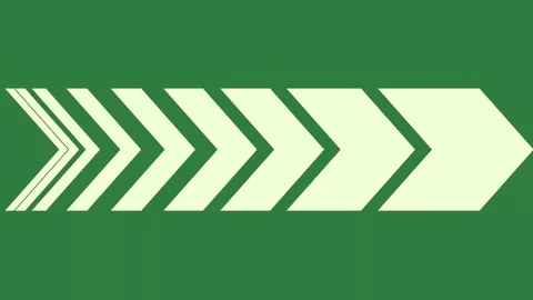 A white arrow on green background and green screen animated chromakey Vídeo Stock 335130705