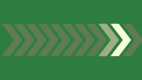 A white arrow on green background and with it green screen animated chromakey Видео 335130735
