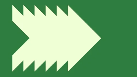 A white arrow on green background and green screen animated chromakey Видео 335131644