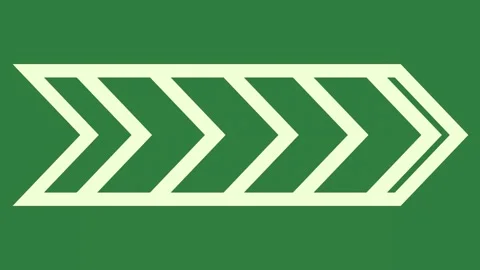 A white arrow on green background and green screen animated chromakey Видео 335131671