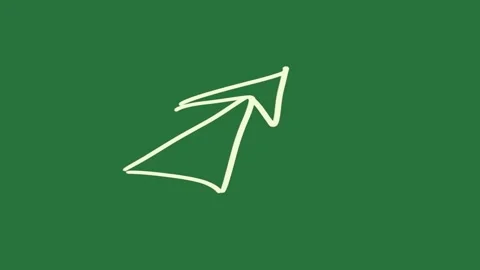 A white arrow on green background and icon green screen animated chromakey Stock Footage 335131753