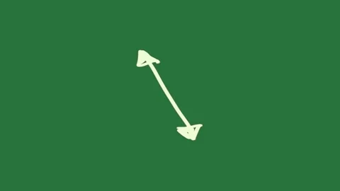 A white arrow on green background and green screen animated chromakey Видео 335131763