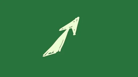 A white arrow on green background and green screen animated chromakey Stock Footage 335131764