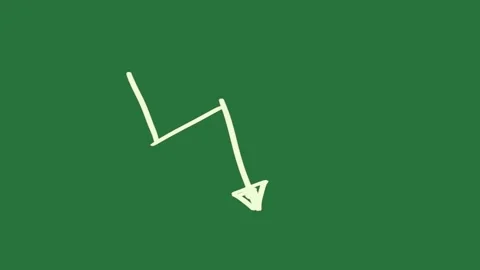 A white arrow on green background and green screen animated chromakey Video stock 335131768