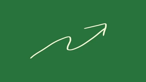 A white arrow on green background and with it green screen animated chromakey Video stock 335131799