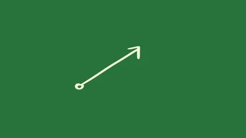A white arrow on green background and green screen animated chromakey Видео 335131839