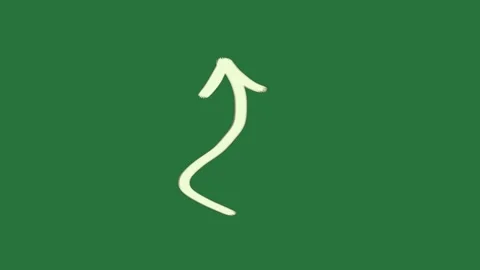 A white arrow on green background and green screen animated chromakey Video stock 335131859