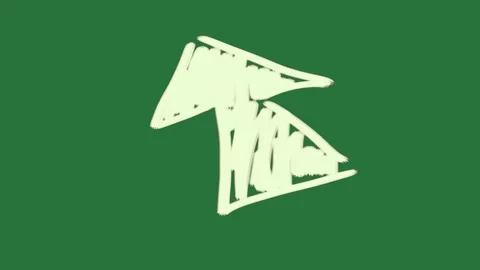 A white arrow on green background and screen with logo it horse green screen Stock-Footage 335131860