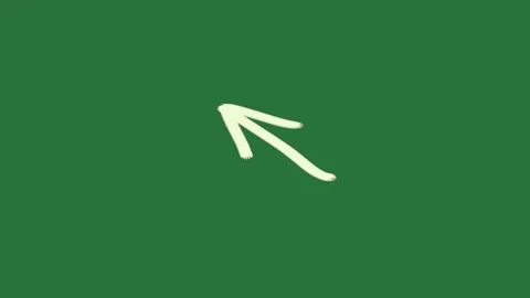 A white arrow on green background and green screen animated chromakey Видео 335131862