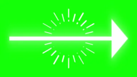 White arrow icon with a burst effect animation on a green screen background 動画素材 337464469