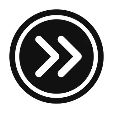 White Arrow Icon in circle. Web site, UI. math symbols glyph icon. Vector Ill Stock Illustration