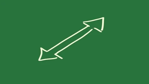 A white arrow icon on green background and green screen animated chromakey Видео 335131849
