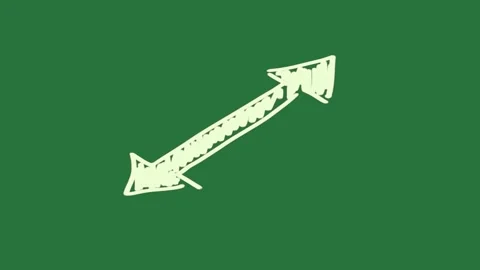 A white arrow icon on green background and with silhouette of crane green Stock-Footage 335131851