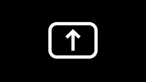 White Arrow Up Icon Inside Rounded Square Box Stock Footage 331897918