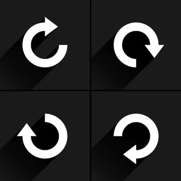 White arrow icon refresh, rotation, reload sign Stock-Illustration