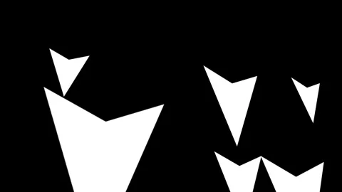 White Arrow Icons Falling on Black Background Animation 库存影片 339818197