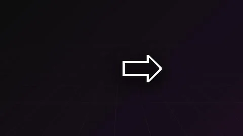 White arrow moving across a dark grid background Video stock 345098965