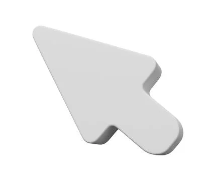 White arrow pointer 3d symbol. 3d render cartoon minimal icon illustration イラスト素材