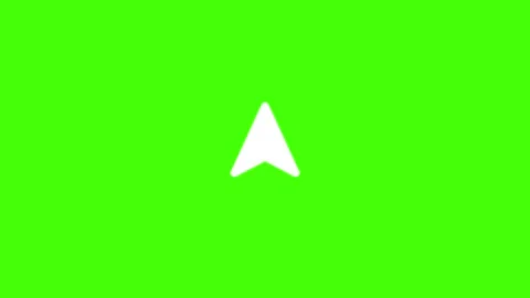 White Arrow Pointer Icon on Green Screen Seamless Loop Animation Stock Footage 341601670