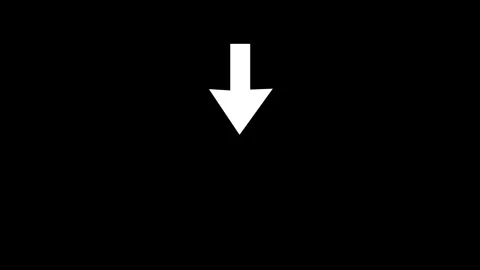 White arrow pointing down on black. Vidéo 331898899