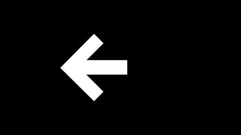 White arrow pointing left animation with download sign transparent background. Stock Footage 317445031