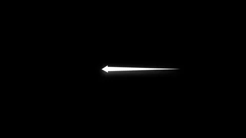 White Arrow Pointing Left with Glowing Outline on Black Background directio.. Stock Footage 321586110