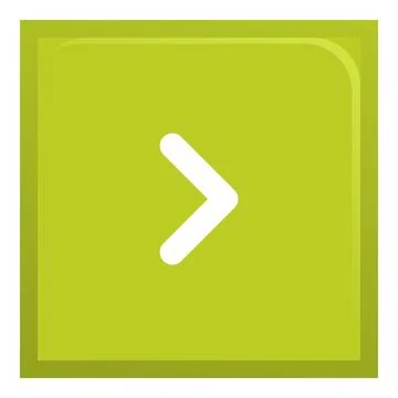 White arrow pointing right on green square button Stock Illustration