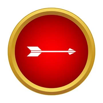 White arrow pointing right on red button icon Illustrazione stock