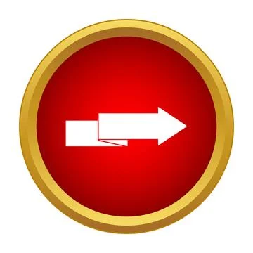 White arrow pointing right on red circular button イラスト素材