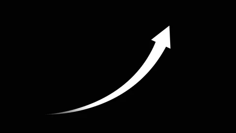 White arrow rising Stock Footage 235936497