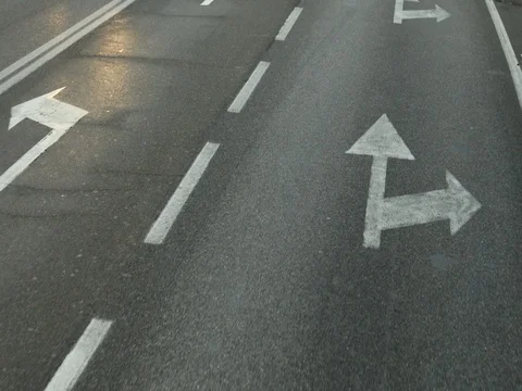White arrow signs indicating direction Stock Footage 82066442