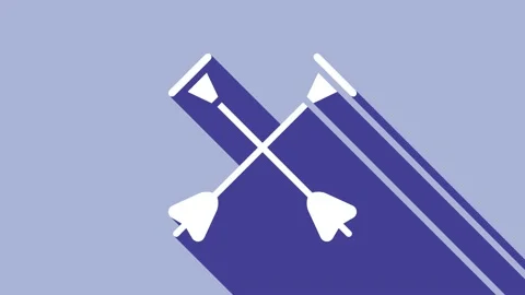 White Arrow with sucker tip icon isolated on purple background. 4K Video motion Stock-Footage 148301222