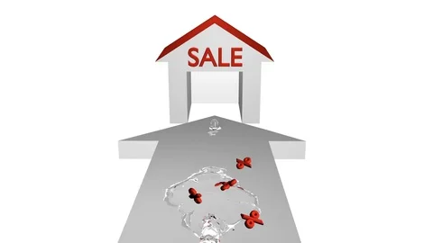 White arrow with water Stock Footage 77194844