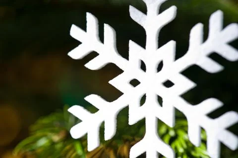 White artificial snowflake Stock Photos