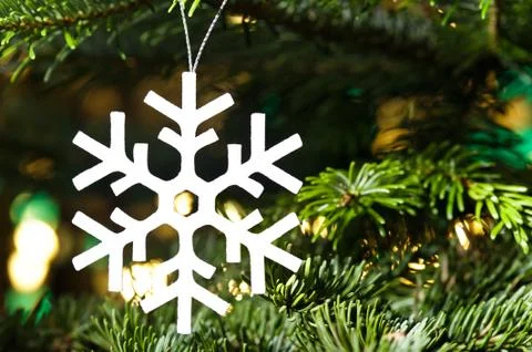 White artificial snowflake Stock Photos