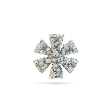 White asterisk mark isolated on white. Stock Illustration