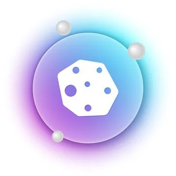 White Asteroid icon isolated on white background. Blue and purple gradient .. Ilustração Stock
