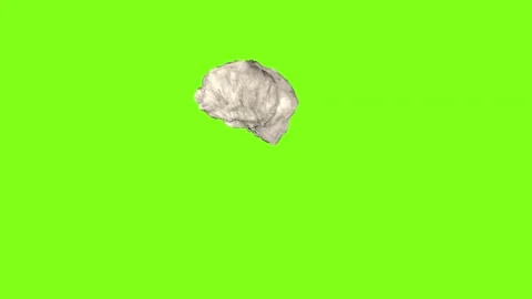 White asteroid meteorite flying and spinning in the space of a green screen . Stock Footage 280118734